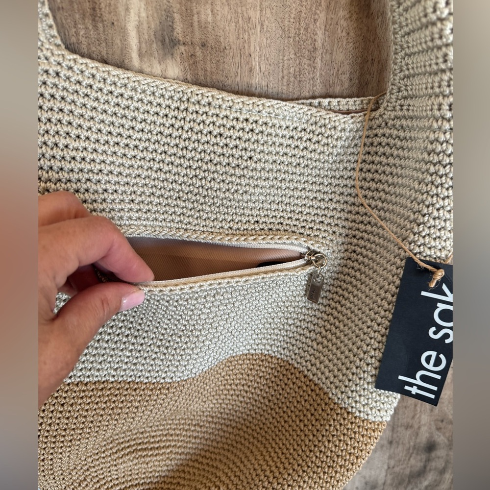 THE SAK HANDBAG Original Gen Hobo beige Color Bag Crocheted Shoulder Purse NWT - Picture 4 of 12